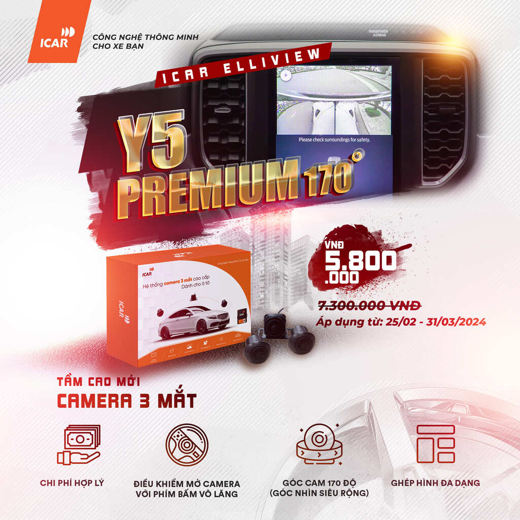 CAMERA 3 MẮT ELLIVIEW Y5 PREMIUM 170 ĐỘ